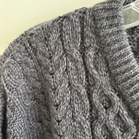 EUC Shannon Woolen Mills Ireland Sweater Fisherman Cable Merino Wool Women's M - Picture 4 of 11